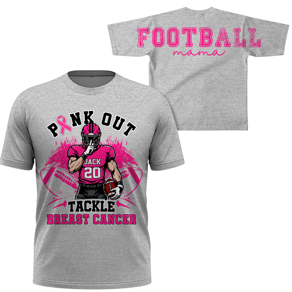 Pink Out Tackle Breast Cancer, Custom Large Back Graphic Game Day Football Shirt, Gift For Football Mom Family Football Lovers MI209 Hv01
