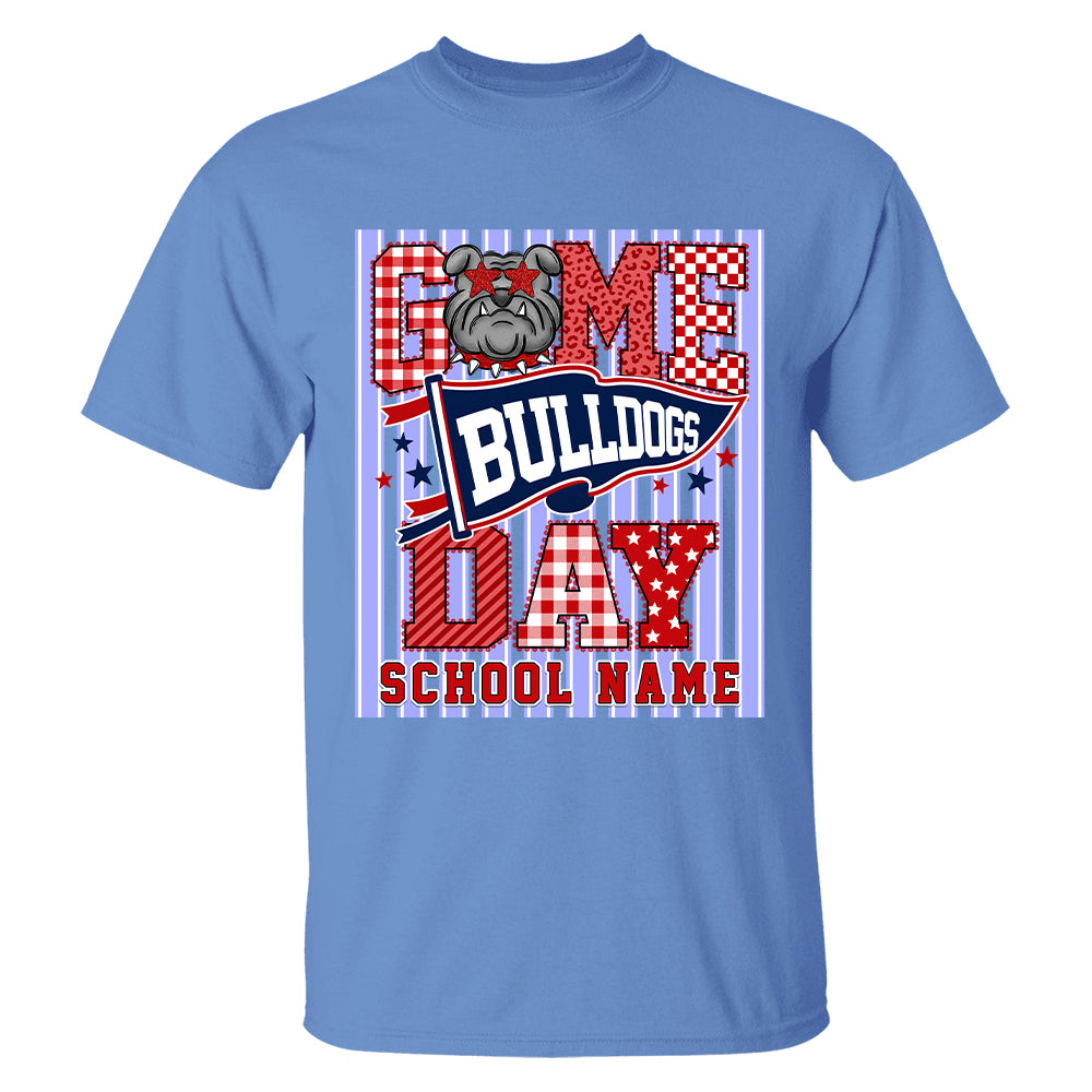 Custom School Name Mascot Striped, Back To Shool Shirt L0411 Hv01