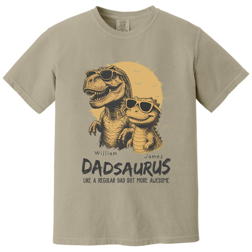 Personalized Dad Dinosaur Shirt with Custom Kids Names, Funny Grandpa Family T Shirt for Dad Daddy, Father's Day Birthday Gift VH01