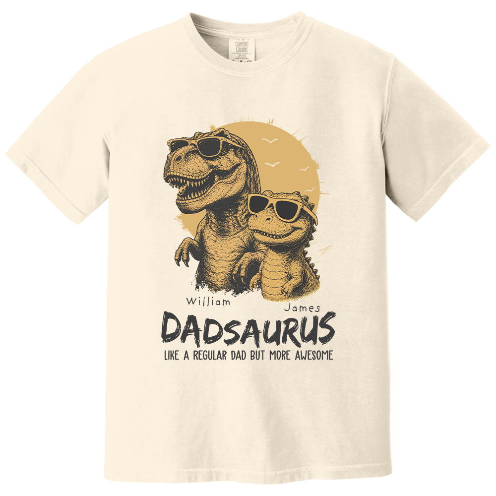 Personalized Dad Dinosaur Shirt with Custom Kids Names, Funny Grandpa Family T Shirt for Dad Daddy, Father's Day Birthday Gift VH01