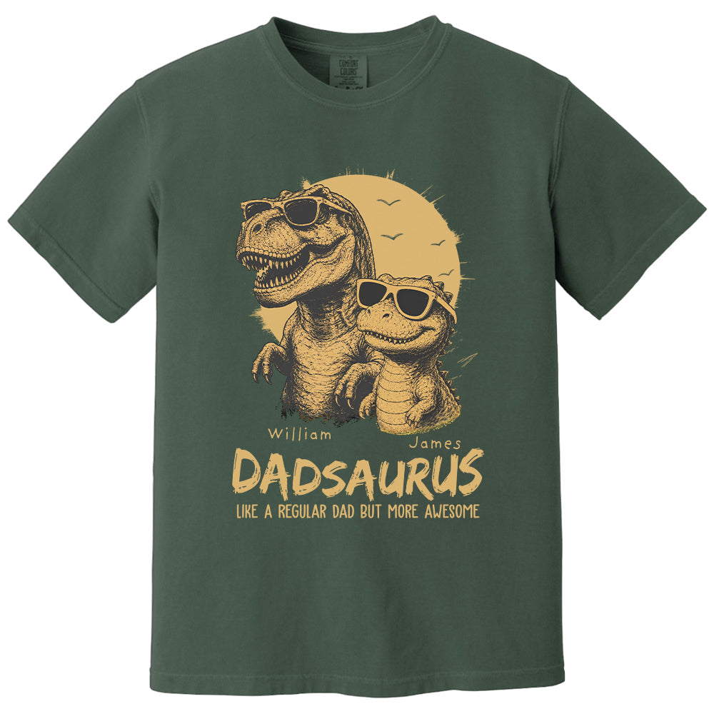 Personalized Dad Dinosaur Shirt with Custom Kids Names, Funny Grandpa Family T Shirt for Dad Daddy, Father's Day Birthday Gift VH01