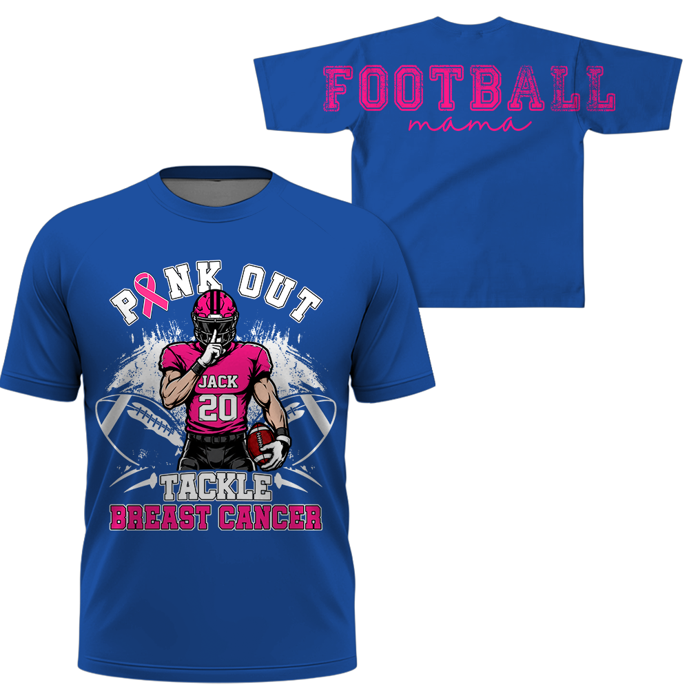 Pink Out Tackle Breast Cancer, Custom Large Back Graphic Game Day Football Shirt, Gift For Football Mom Family Football Lovers MI209 Hv01