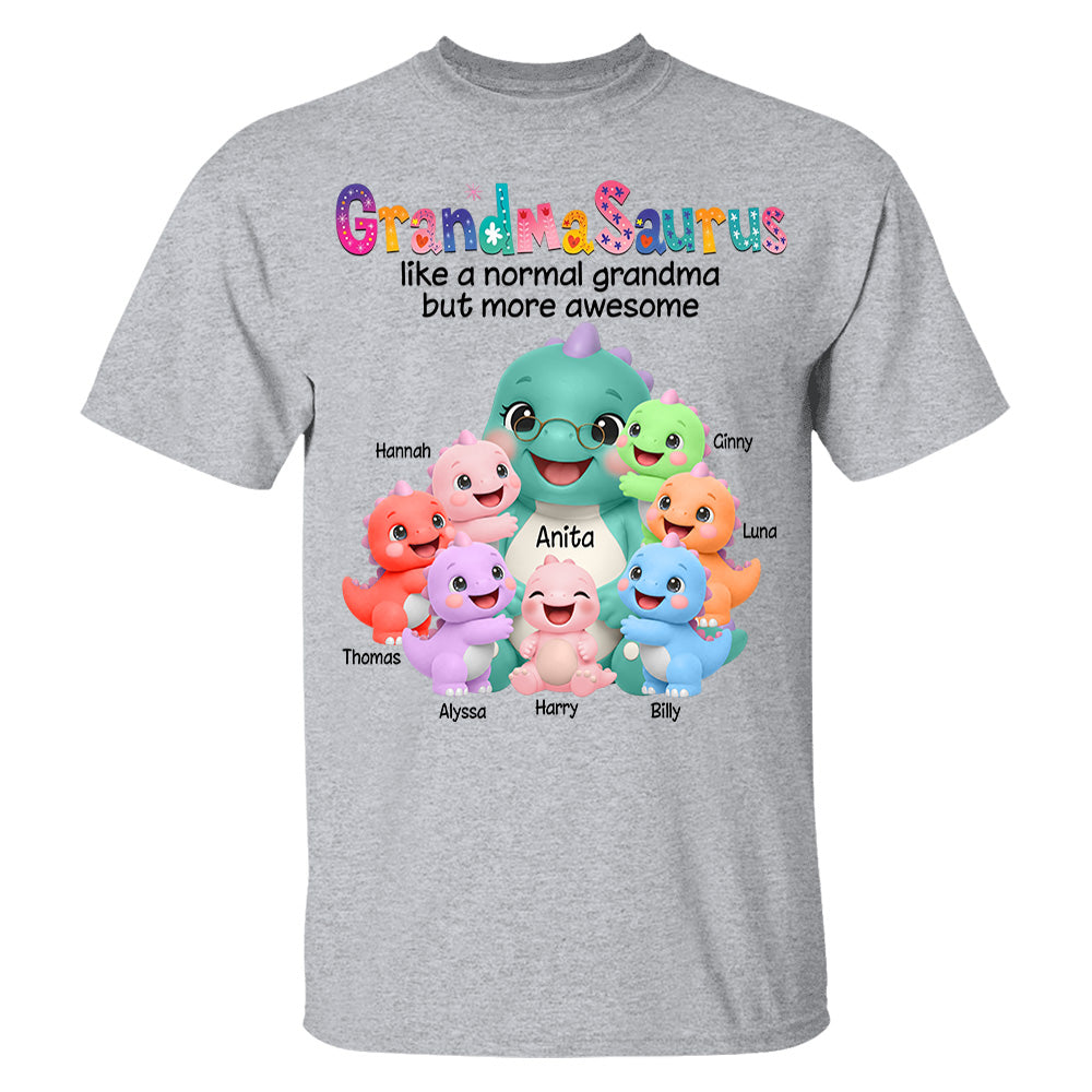 Grandmasaurus Like A Normal Grandma But More Awesome, Grandmasaurus And Grandkids, Custom Shirt Gift For Grandma, Gift for Grandma Tshirt Sweatshirt MI209 Li29
