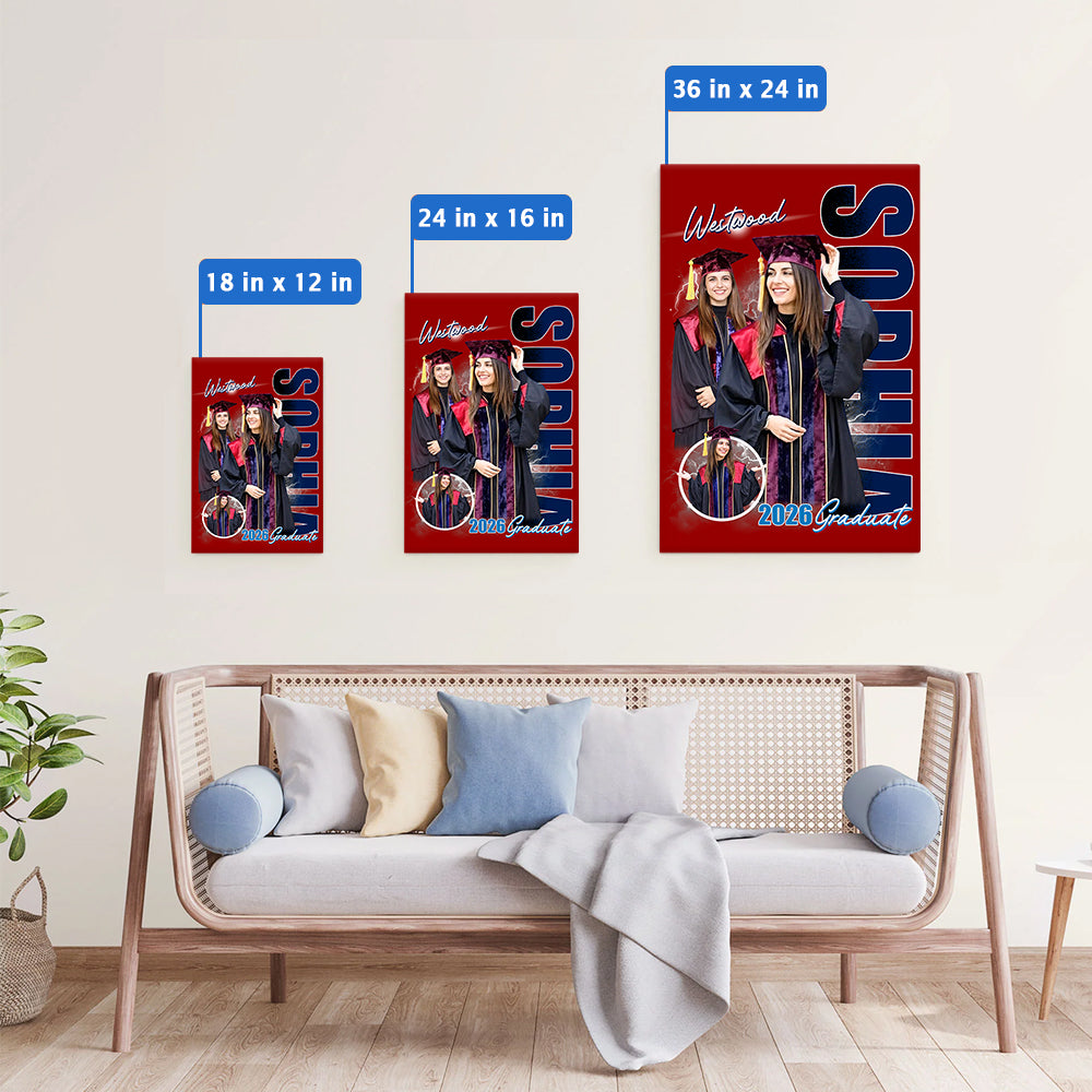 Custom Photo Graduation Poster - Personalized Name School Name Bootleg Poster Graduation T1807