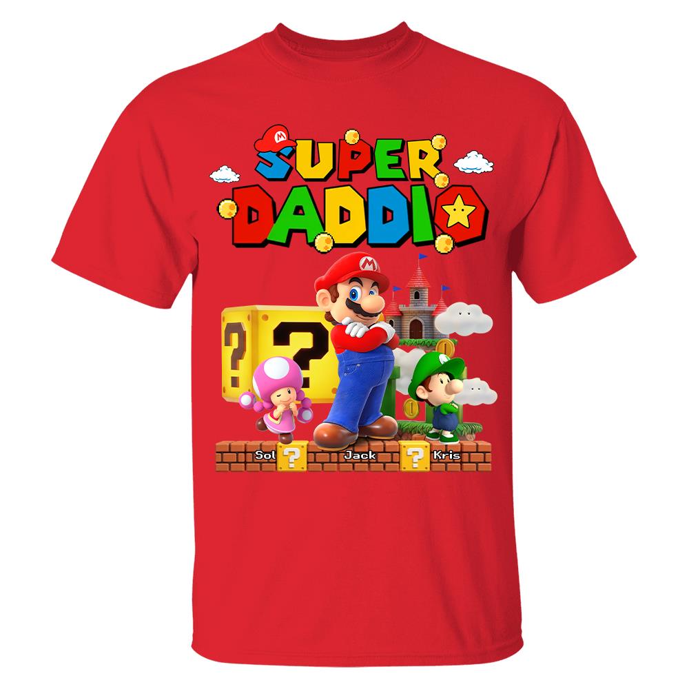 Best Dad Ever Super Daddio, Personalized Daddio Shirt Custom Kids Name, Gift For Dad, Gift For Father's Day Vr2 MI209 Hv01