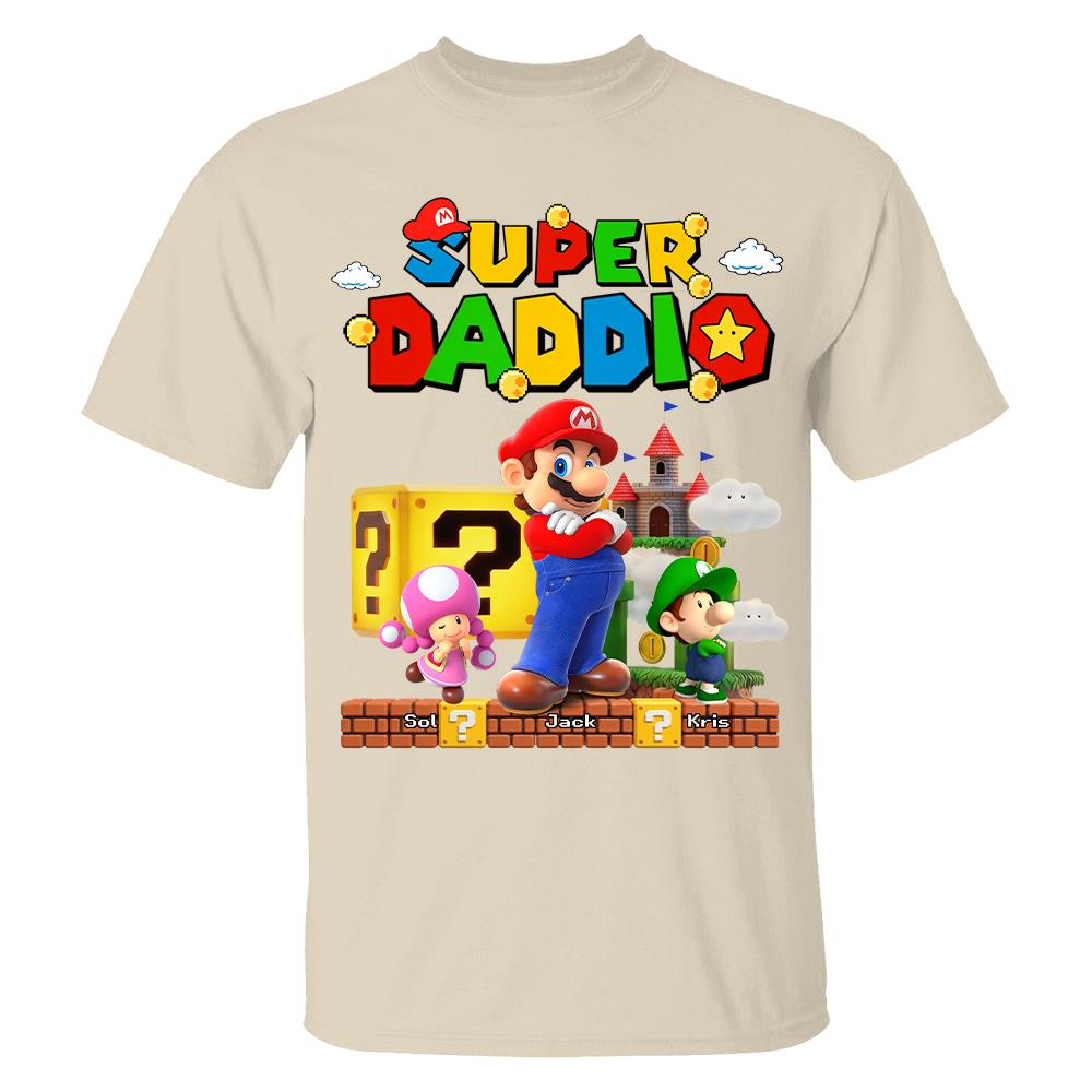Best Dad Ever Super Daddio, Personalized Daddio Shirt Custom Kids Name, Gift For Dad, Gift For Father's Day Vr2 MI209 Hv01