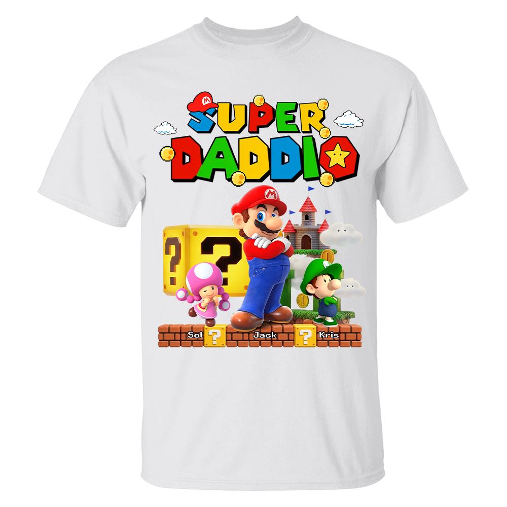 Best Dad Ever Super Daddio, Personalized Daddio Shirt Custom Kids Name, Gift For Dad, Gift For Father's Day Vr2 MI209 Hv01
