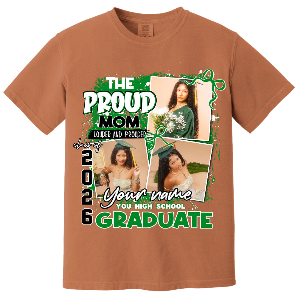 Personalized Proud Mom Graduation Shirt 2026 – Custom Photo, Name, School, Senior Graduate Gift Li29