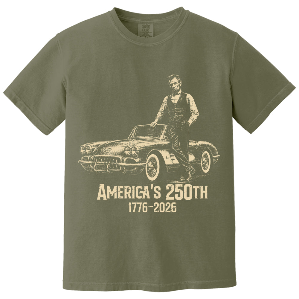 Custom Car Vintage 250 Years America Anniversary Shirt, Funny 4th of July Tee For Car Lovers VH01