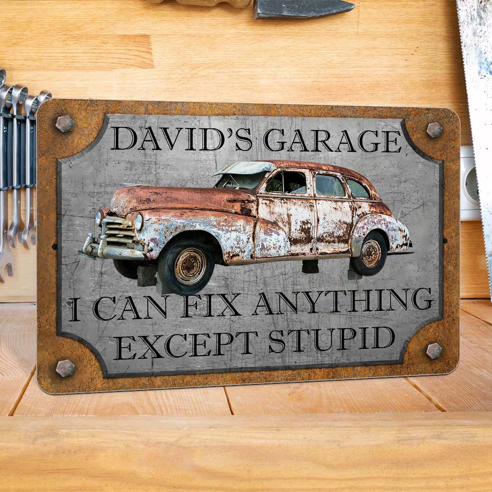 I Can Fix Anything Garage Metal Sign - Custom Car Photo Sign - Personalized Workshop Sign A2110 Pt99