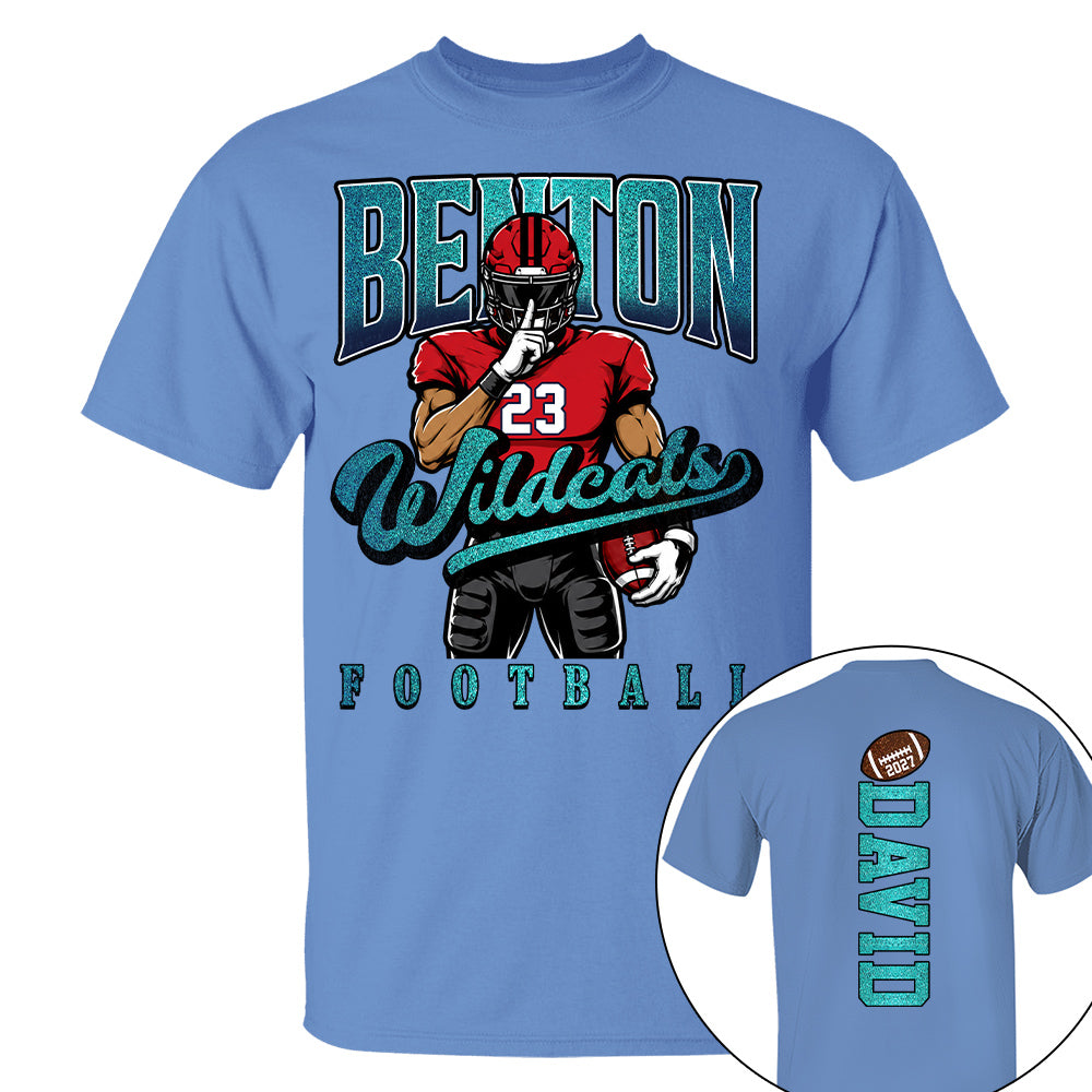 Custom Football Mom Shirt Glitter Mascot Shirt Game Day L0411 Nh00