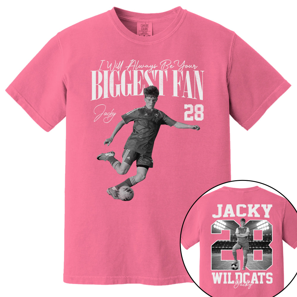 I'll Always Be Your Biggest Fan - Washed Tee Retro Bootleg Shirt - Custom Photo Soccer Player Gift For Soccer Lovers T1807 T24