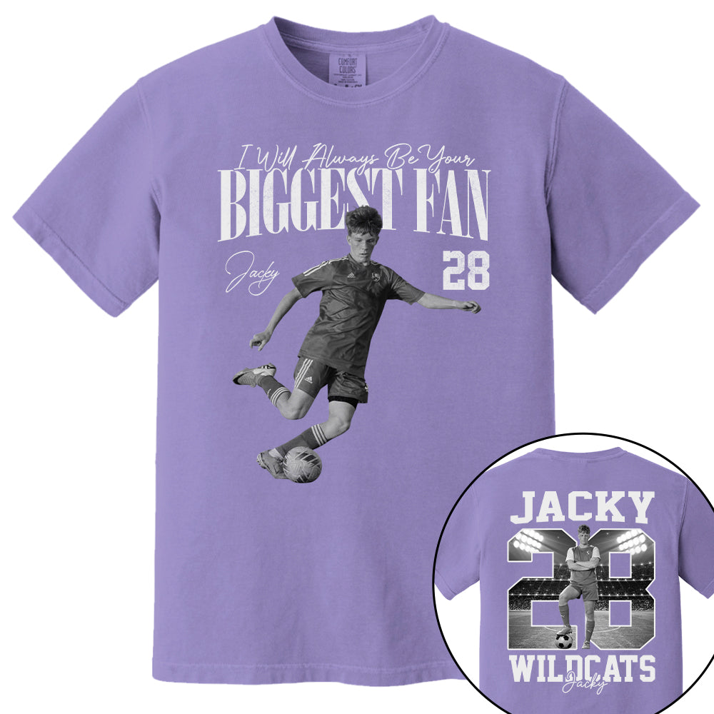 I'll Always Be Your Biggest Fan - Washed Tee Retro Bootleg Shirt - Custom Photo Soccer Player Gift For Soccer Lovers T1807 T24