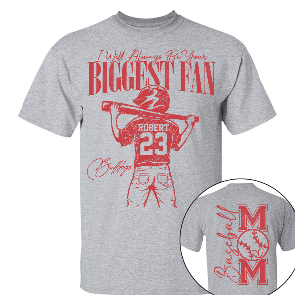 Personalized Baseball Mom Game Day Shirt - Personalized Mascot, Name & Number Baseball Player A2110