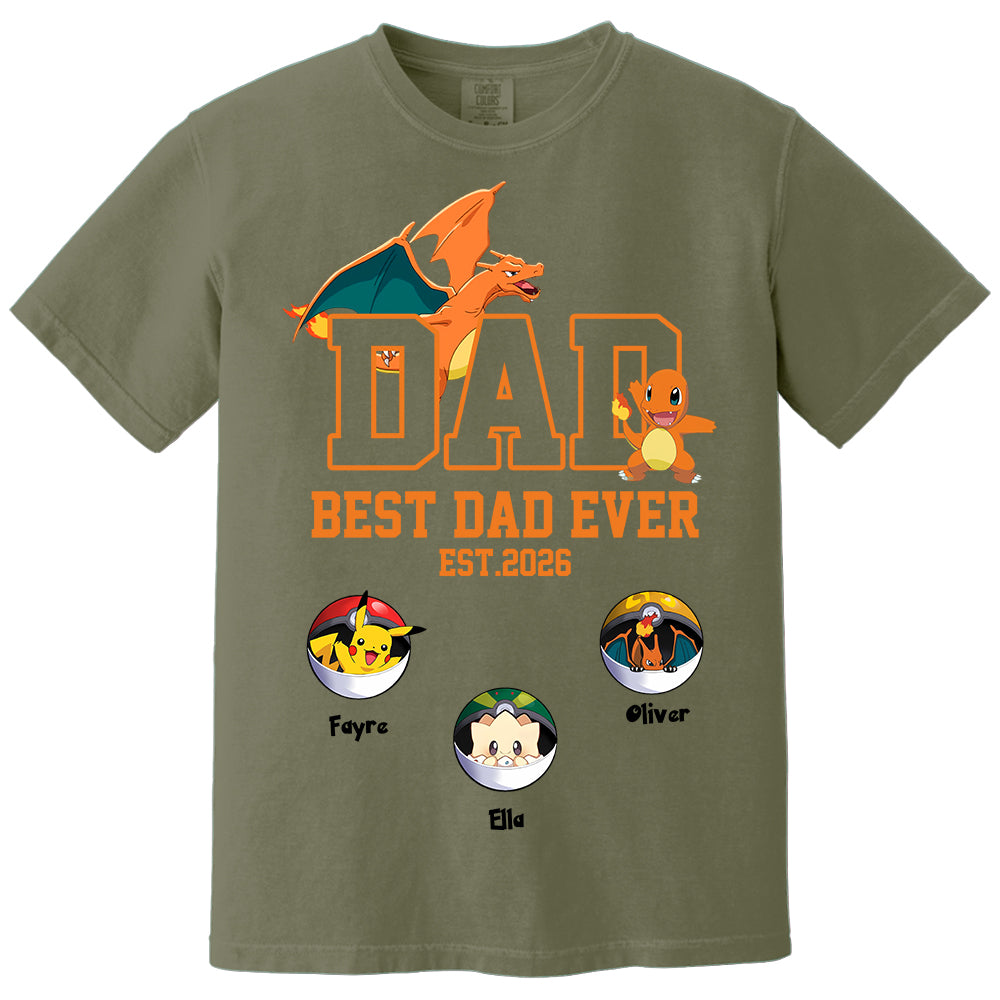 Pokedad Best Dad Ever, Personalized PokeDad Dad Est Shirt, Gift For Father's Day, Gift For Dad Husband MI209 TH23