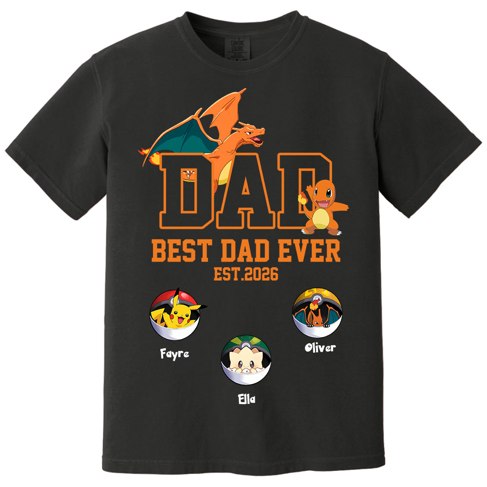 Pokedad Best Dad Ever, Personalized PokeDad Dad Est Shirt, Gift For Father's Day, Gift For Dad Husband MI209 TH23