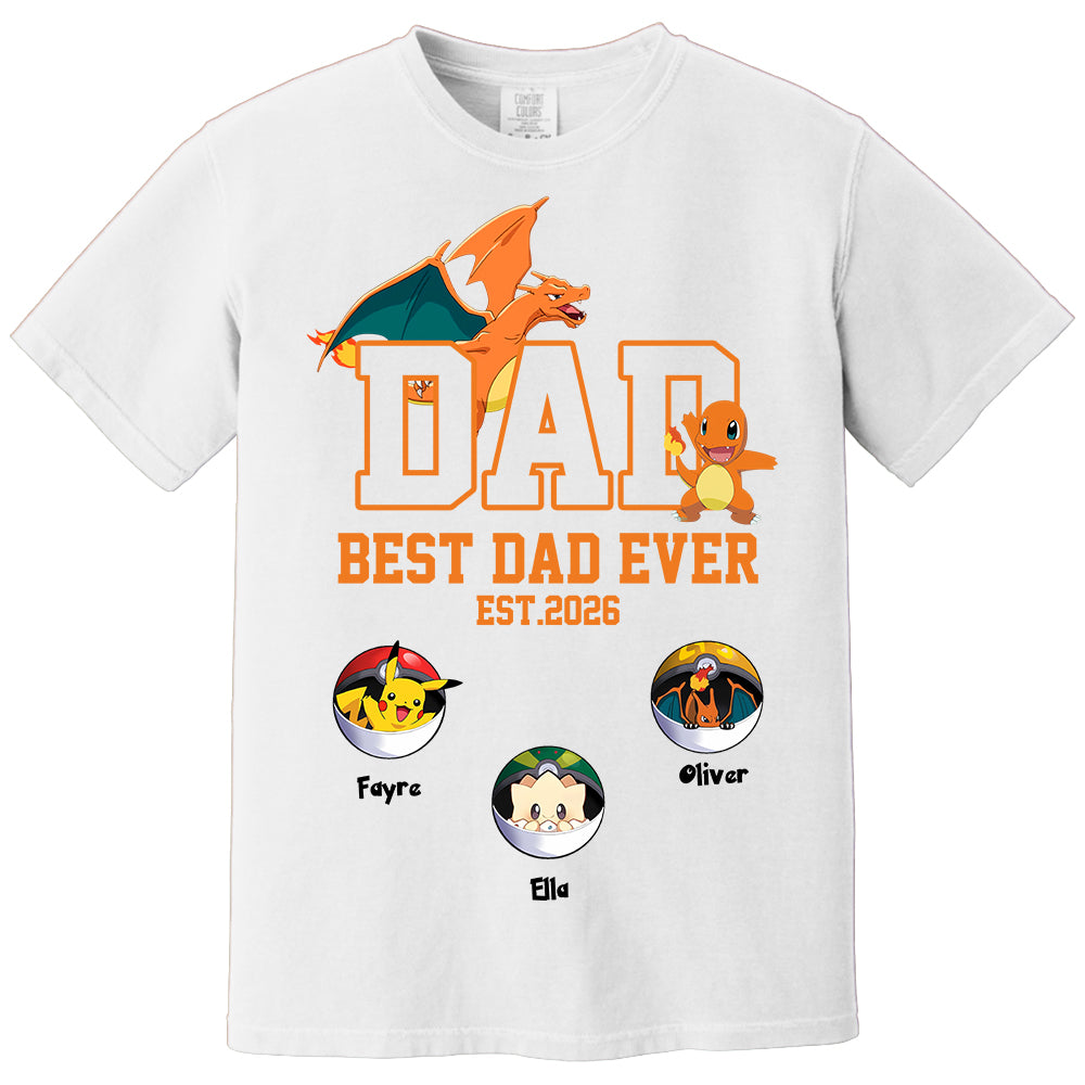 Pokedad Best Dad Ever, Personalized PokeDad Dad Est Shirt, Gift For Father's Day, Gift For Dad Husband MI209 TH23