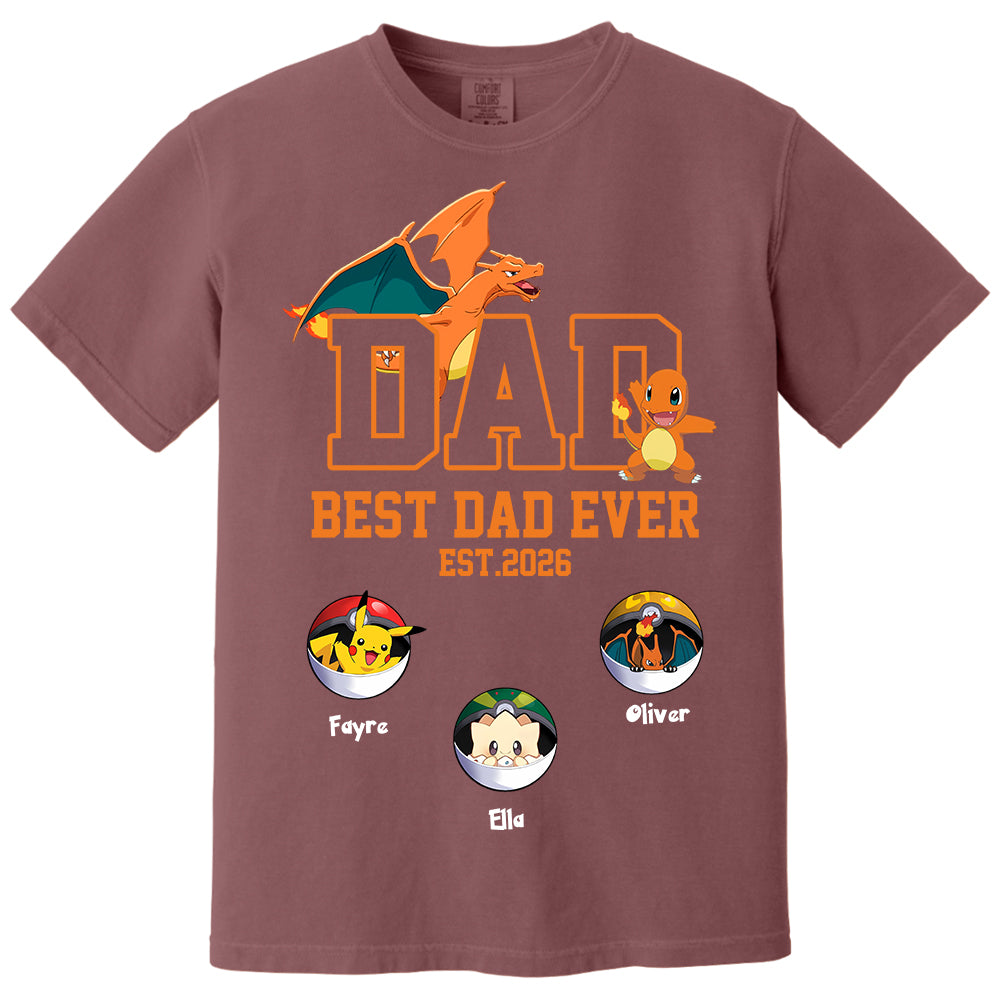 Pokedad Best Dad Ever, Personalized PokeDad Dad Est Shirt, Gift For Father's Day, Gift For Dad Husband MI209 TH23