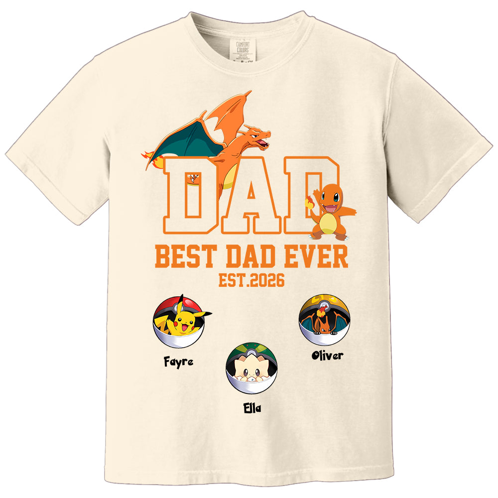 Pokedad Best Dad Ever, Personalized PokeDad Dad Est Shirt, Gift For Father's Day, Gift For Dad Husband MI209 TH23