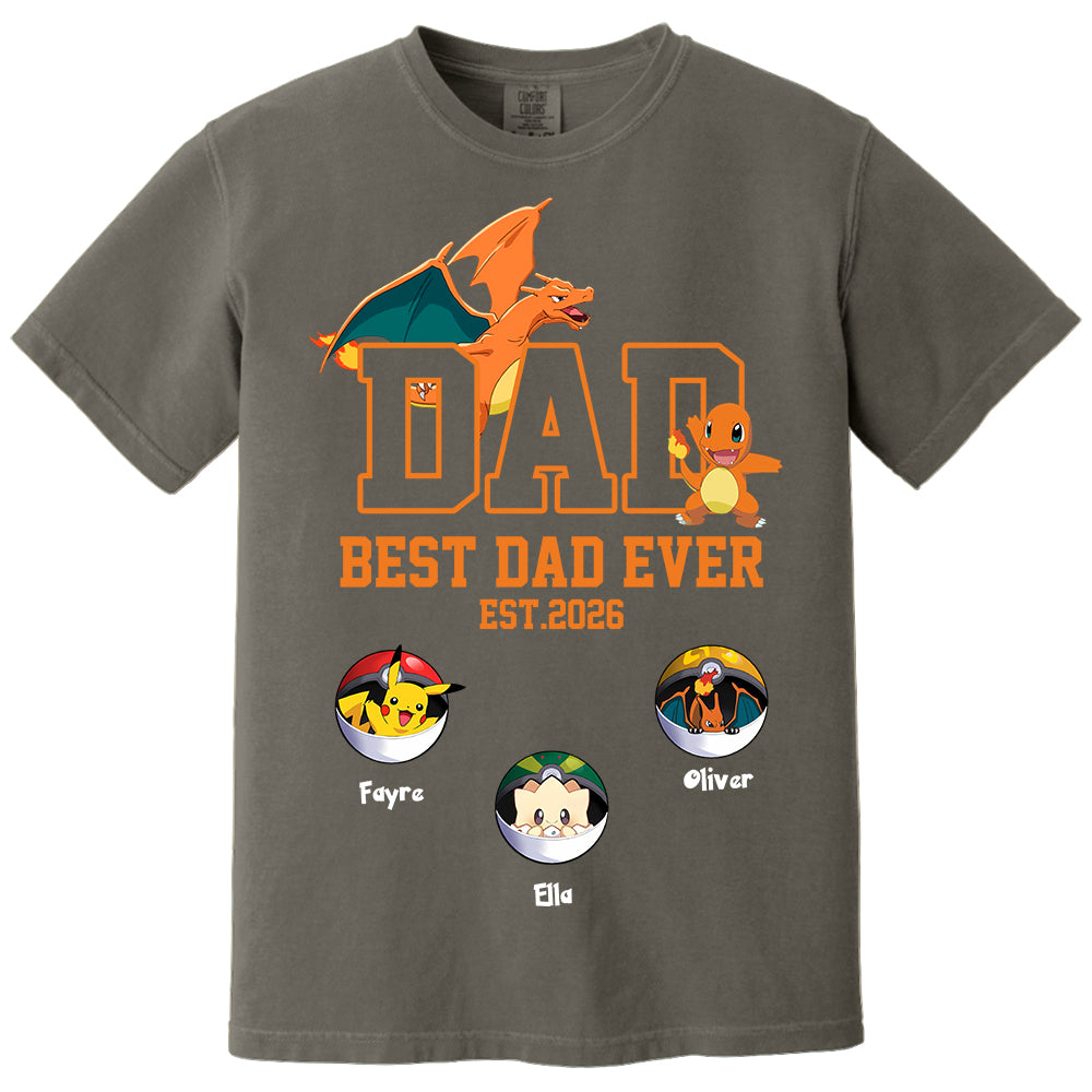 Pokedad Best Dad Ever, Personalized PokeDad Dad Est Shirt, Gift For Father's Day, Gift For Dad Husband MI209 TH23