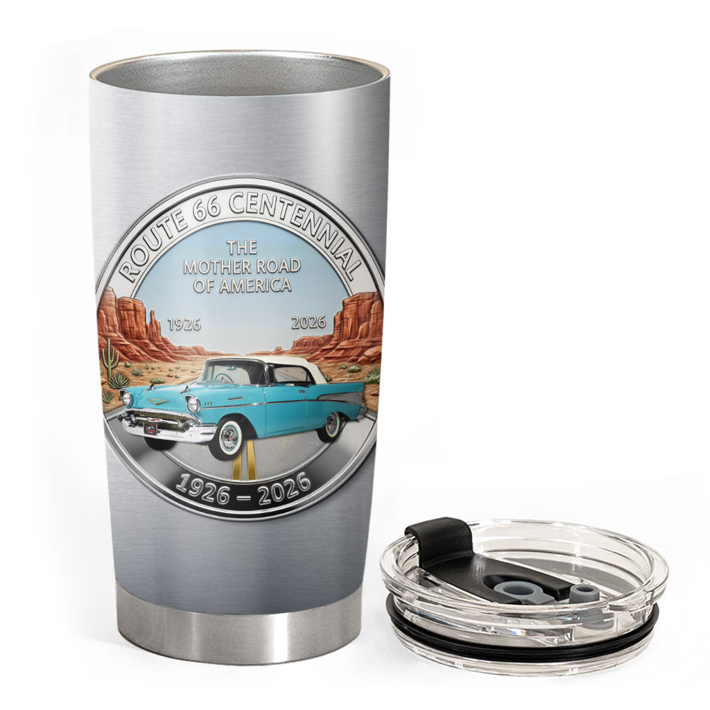 Celebrate 100 Years of Road Route 66 Tumbler - Custom Car's Photo Tumbler  Vrs2 A2110