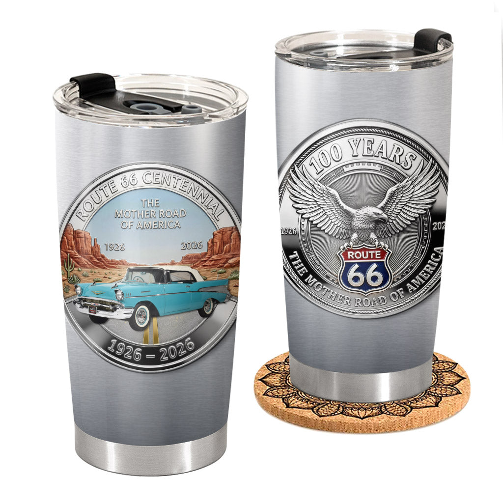 Celebrate 100 Years of Road Route 66 Tumbler - Custom Car's Photo Tumbler  Vrs2 A2110