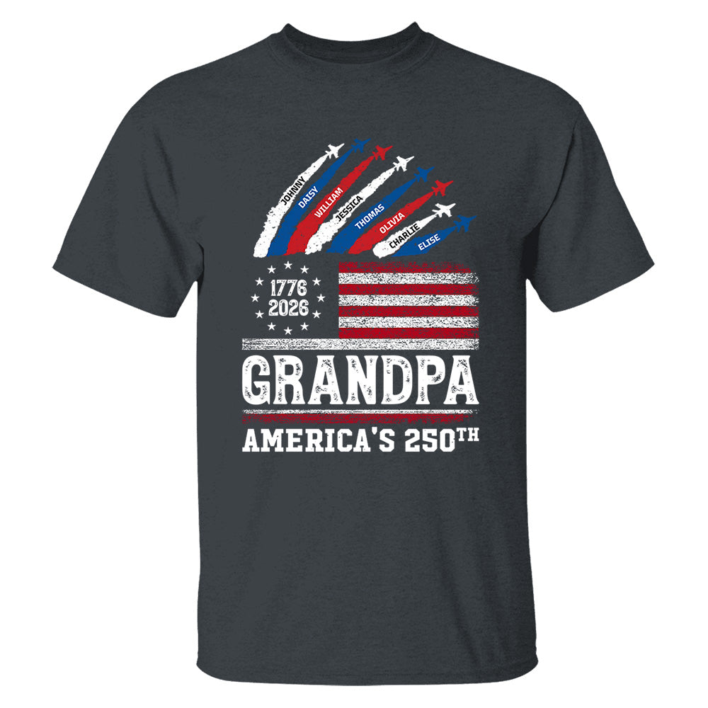 Proud Dad Grandpa Nation Flag American 250th Anniversary, Personalized Cool Shirt For Father's Day, Gift For Dad, Grandpa, Husband MI209 VH01