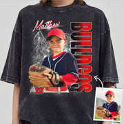 Custom Photo Baseball Player Shirt - Personalized Team Name School Name Bootleg Shirt Vr2 Na02