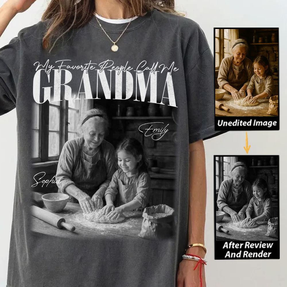 My Favorite People Call Me Grandma - Washed Tee Retro Bootleg Shirt For Mother's Day T1807