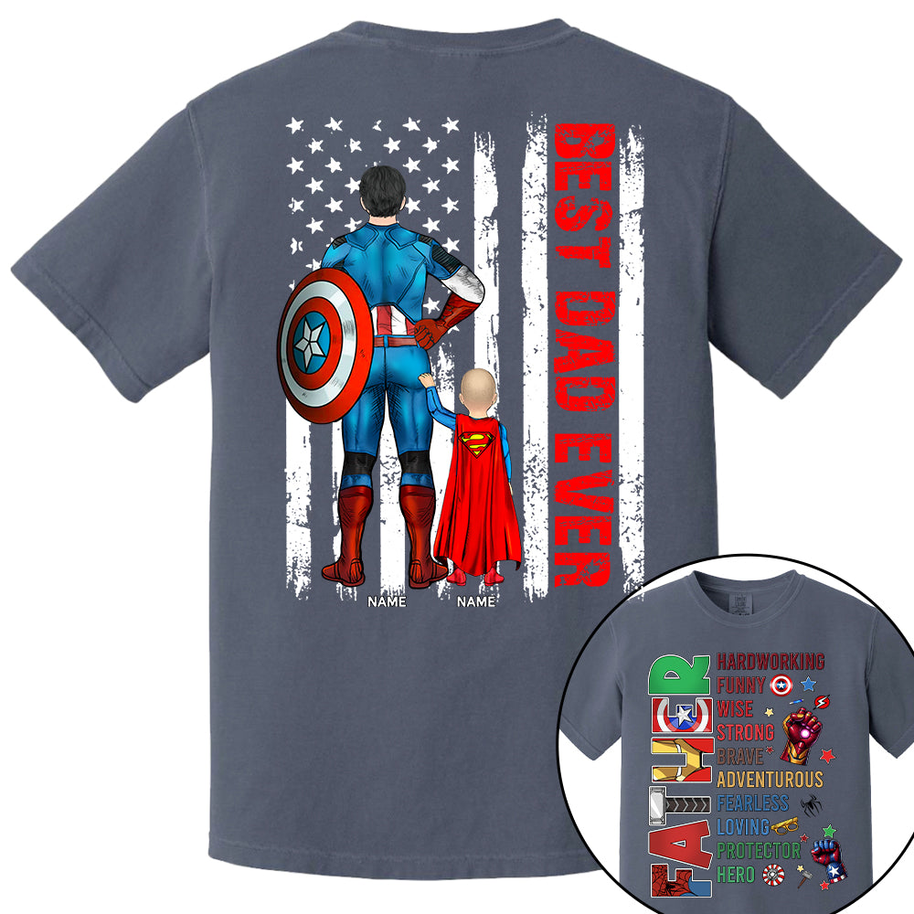 Father Hardworking -Best Dad Ever Personalized Shirt - Custom Father's Day Shirt  Gifts For Dad Na02 Nh00