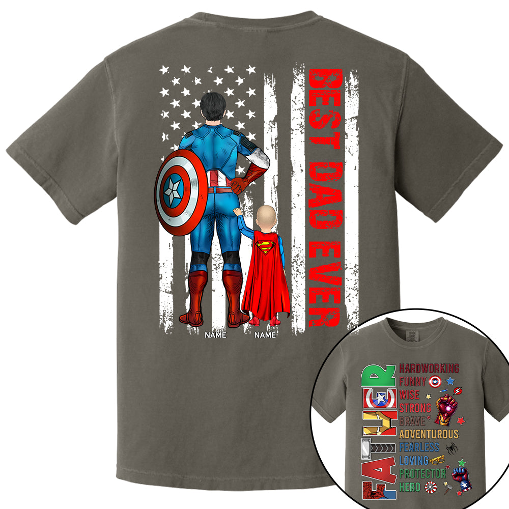 Father Hardworking -Best Dad Ever Personalized Shirt - Custom Father's Day Shirt  Gifts For Dad Na02 Nh00