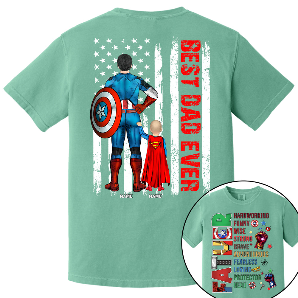 Father Hardworking -Best Dad Ever Personalized Shirt - Custom Father's Day Shirt  Gifts For Dad Na02 Nh00