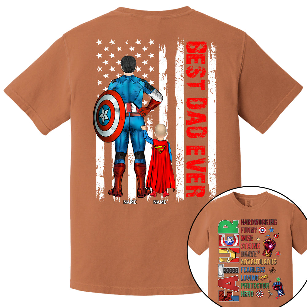 Father Hardworking -Best Dad Ever Personalized Shirt - Custom Father's Day Shirt  Gifts For Dad Na02 Nh00