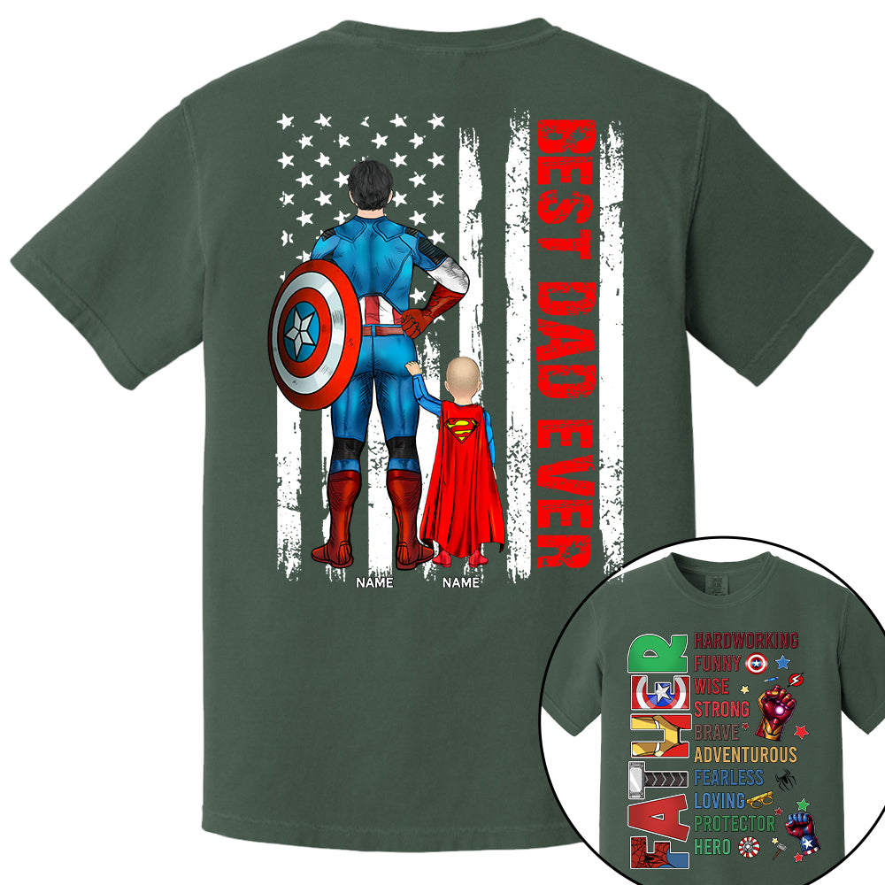 Father Hardworking -Best Dad Ever Personalized Shirt - Custom Father's Day Shirt  Gifts For Dad Na02 Nh00