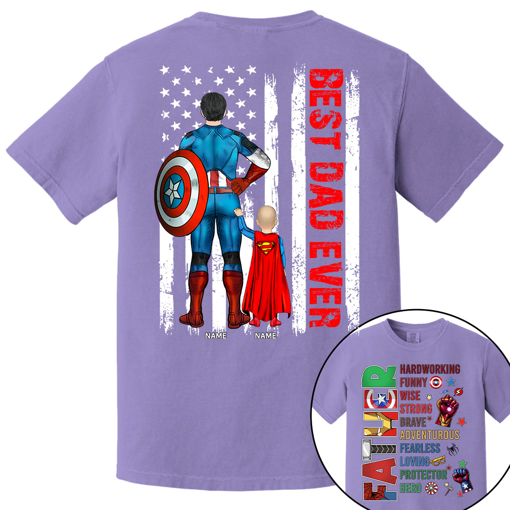 Father Hardworking -Best Dad Ever Personalized Shirt - Custom Father's Day Shirt  Gifts For Dad Na02 Nh00