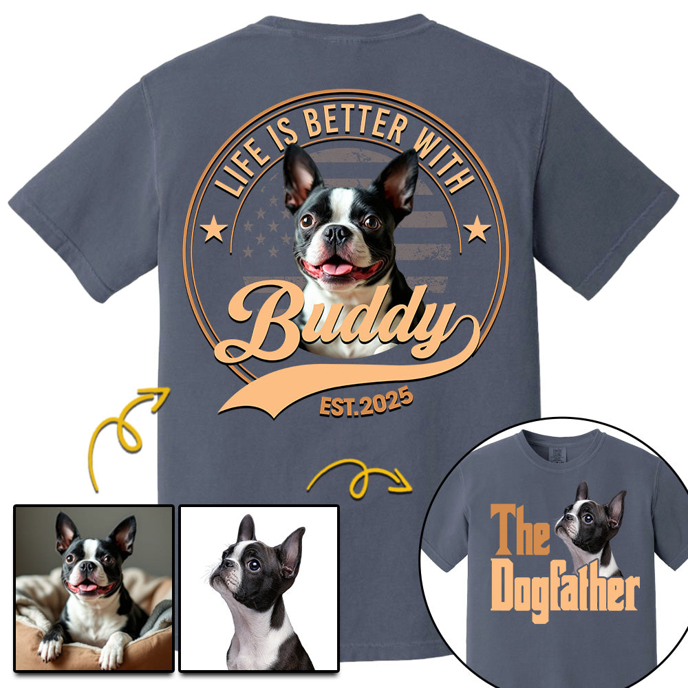 The Dog Father, Personalized Custom Photo Dog Dad Mom Shirt, Gift For Dog Lover T1807 Li29