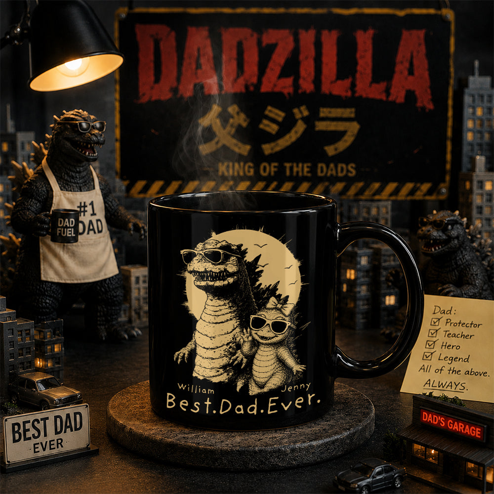 Personalized Best Dad Ever Dadzilla Mug Father's Day Gifts for Dad Funny Papa Mug T1807 Hv01