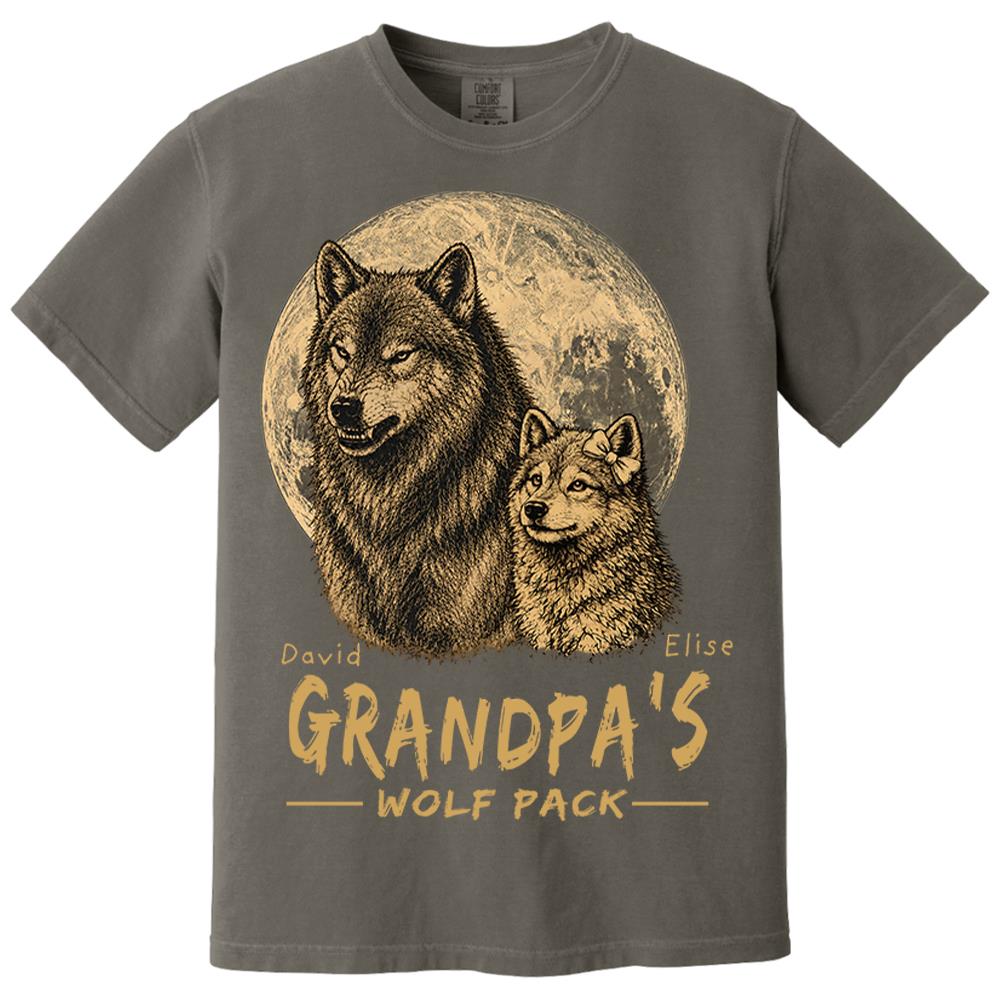 Grandpa Wolf Pack-Personalized Shirt - Father's Day, Gift For Dad, Grandpa, Father's Day Gift Na02 Nh00