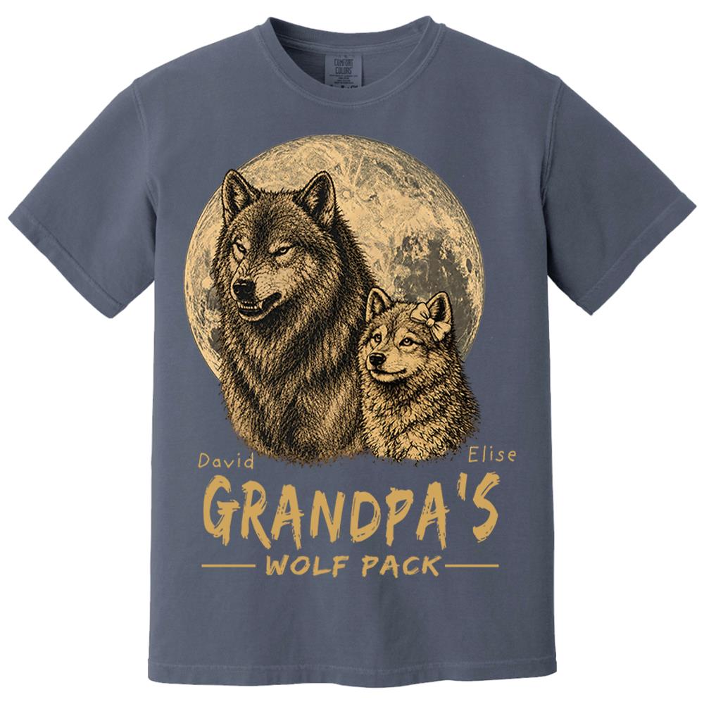 Grandpa Wolf Pack-Personalized Shirt - Father's Day, Gift For Dad, Grandpa, Father's Day Gift Na02 Nh00