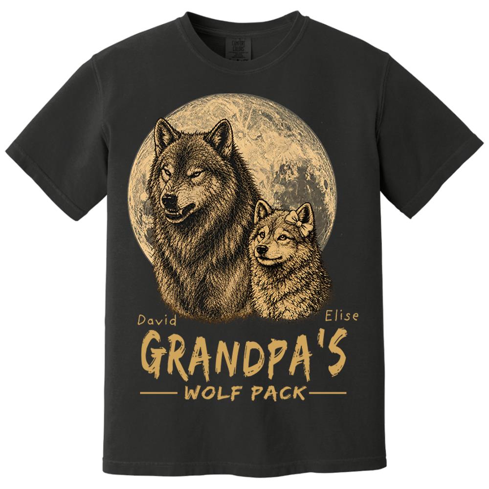 Grandpa Wolf Pack-Personalized Shirt - Father's Day, Gift For Dad, Grandpa, Father's Day Gift Na02 Nh00
