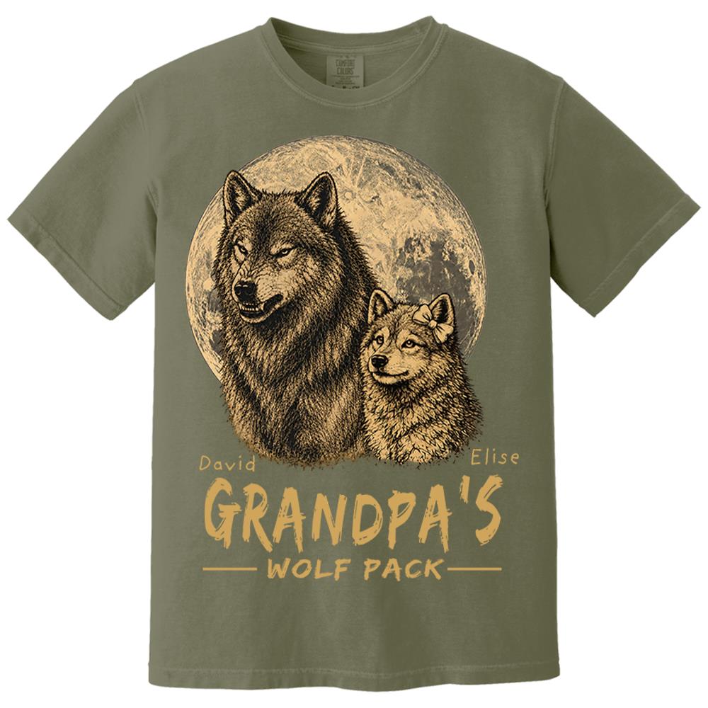 Grandpa Wolf Pack-Personalized Shirt - Father's Day, Gift For Dad, Grandpa, Father's Day Gift Na02 Nh00