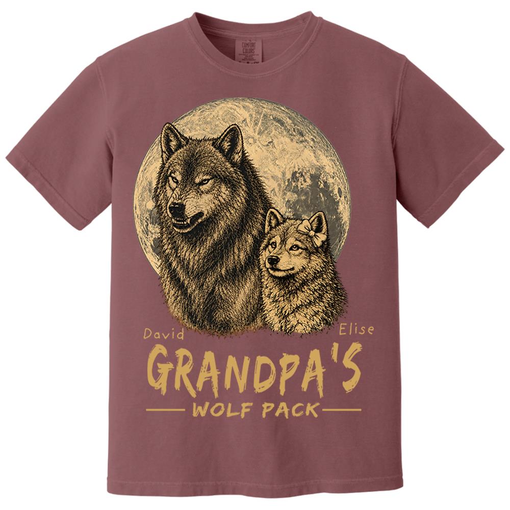 Grandpa Wolf Pack-Personalized Shirt - Father's Day, Gift For Dad, Grandpa, Father's Day Gift Na02 Nh00