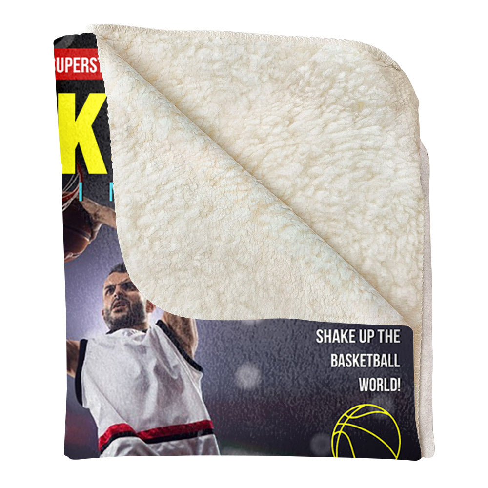 Personalized Basketball Magazine Cover Blanket - Basketball Lovers Gift
