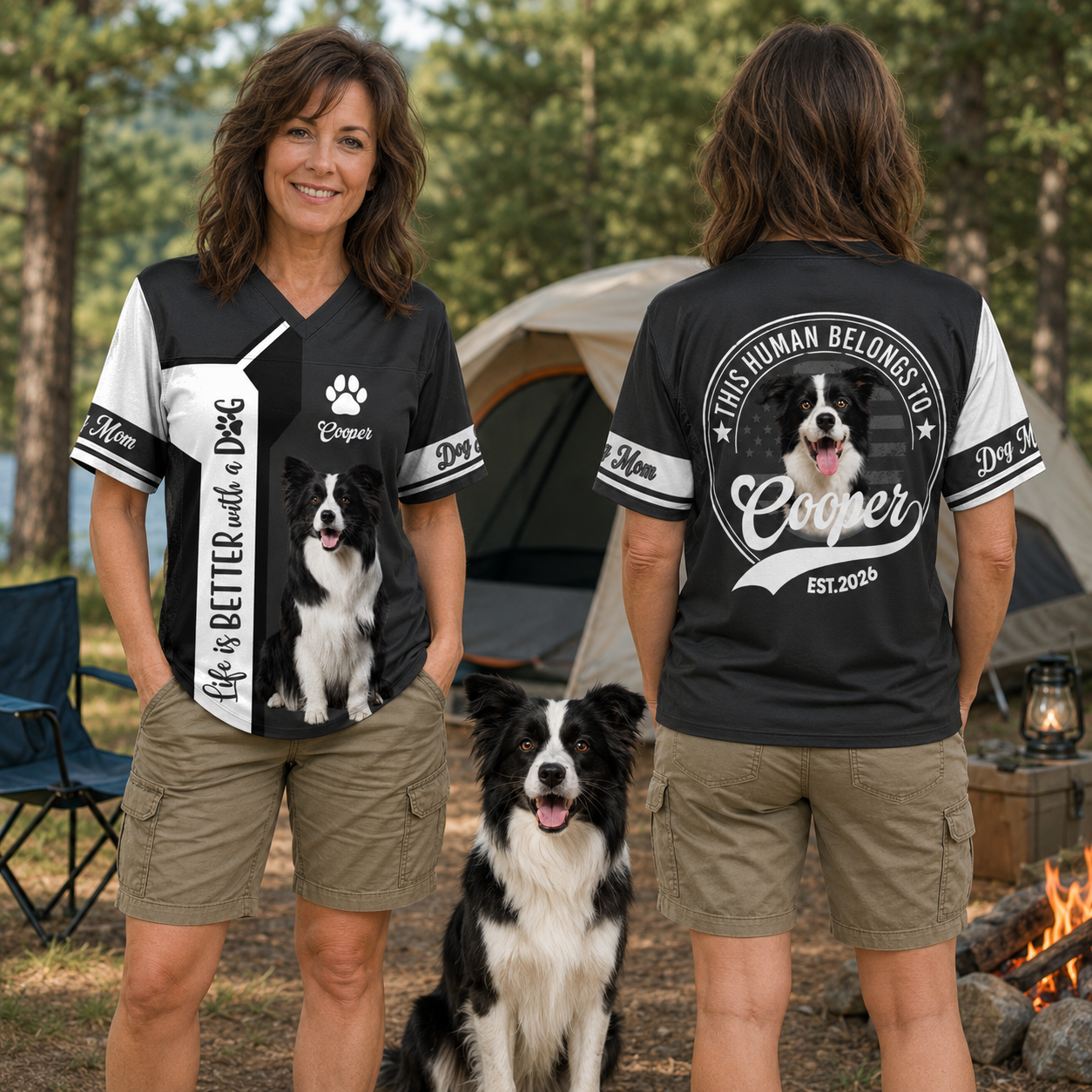 Custom Life Is Better With A Dog, Personalized Football Jersey Shirt, Gift For Dog Lover T1807 TH23