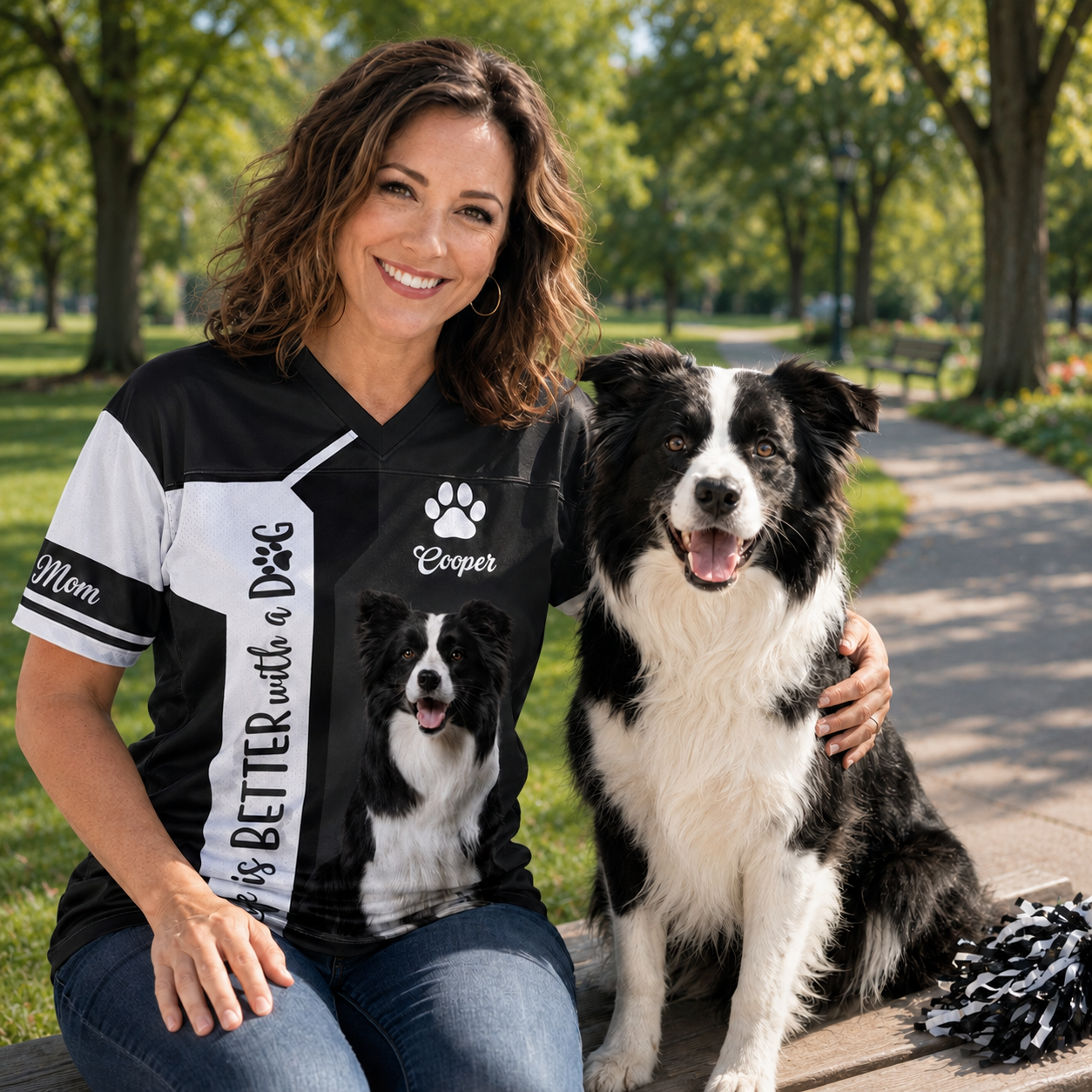 Custom Life Is Better With A Dog, Personalized Football Jersey Shirt, Gift For Dog Lover T1807 TH23