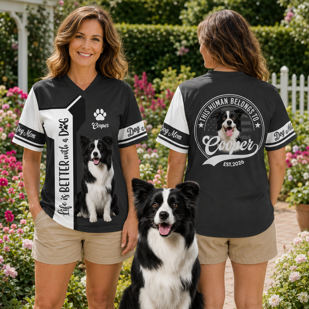 Custom Life Is Better With A Dog, Personalized Football Jersey Shirt, Gift For Dog Lover T1807 TH23