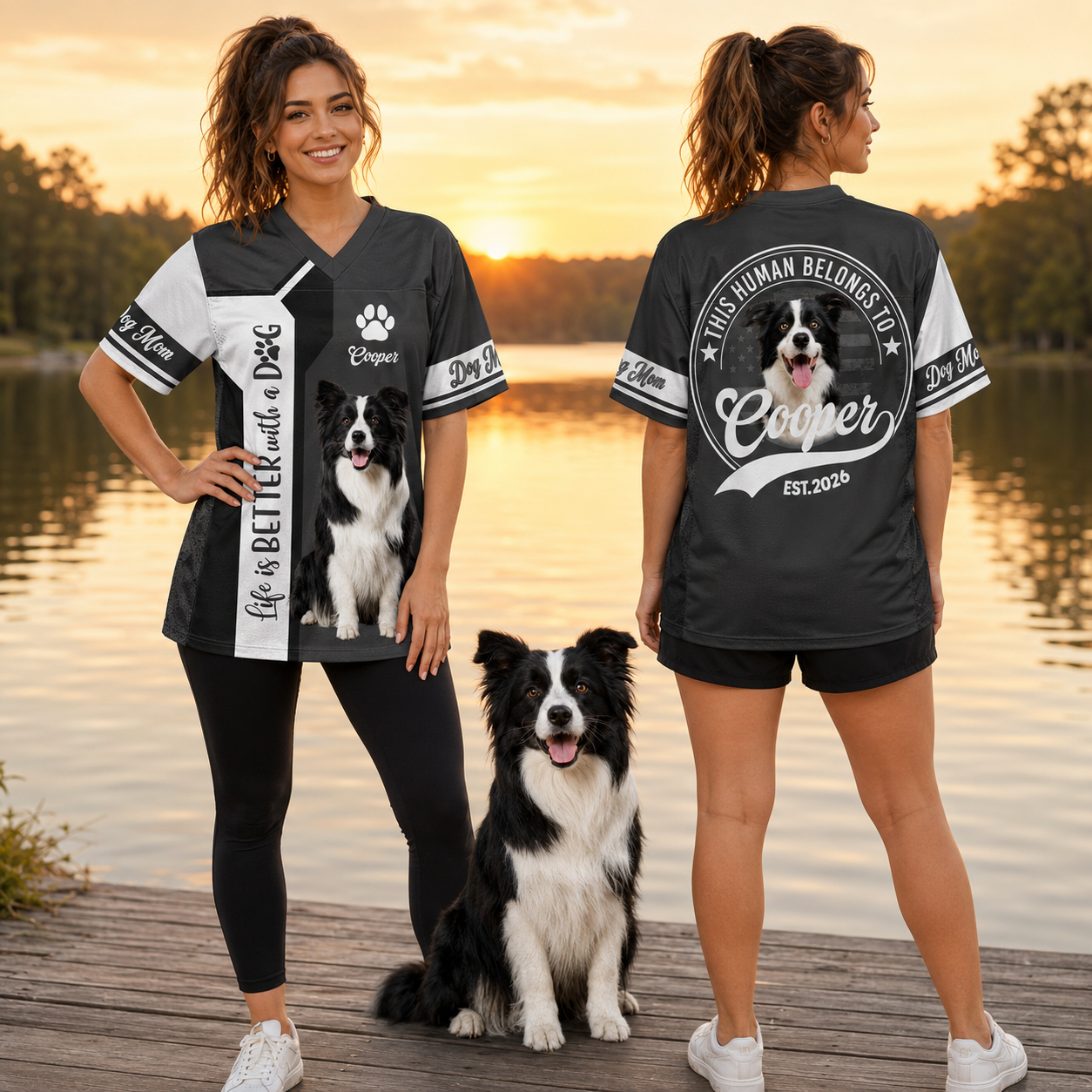Custom Life Is Better With A Dog, Personalized Football Jersey Shirt, Gift For Dog Lover T1807 TH23