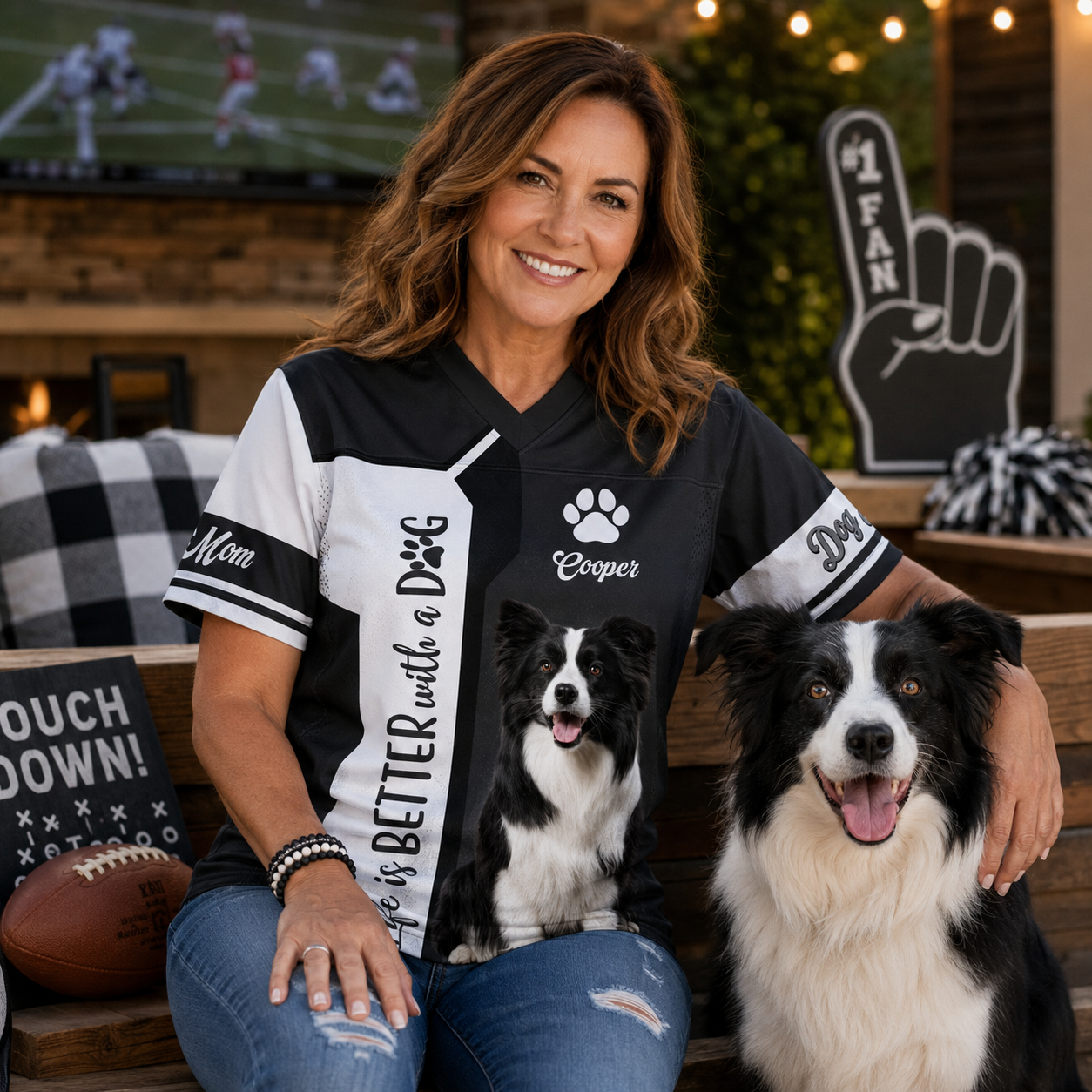 Custom Life Is Better With A Dog, Personalized Football Jersey Shirt, Gift For Dog Lover T1807 TH23