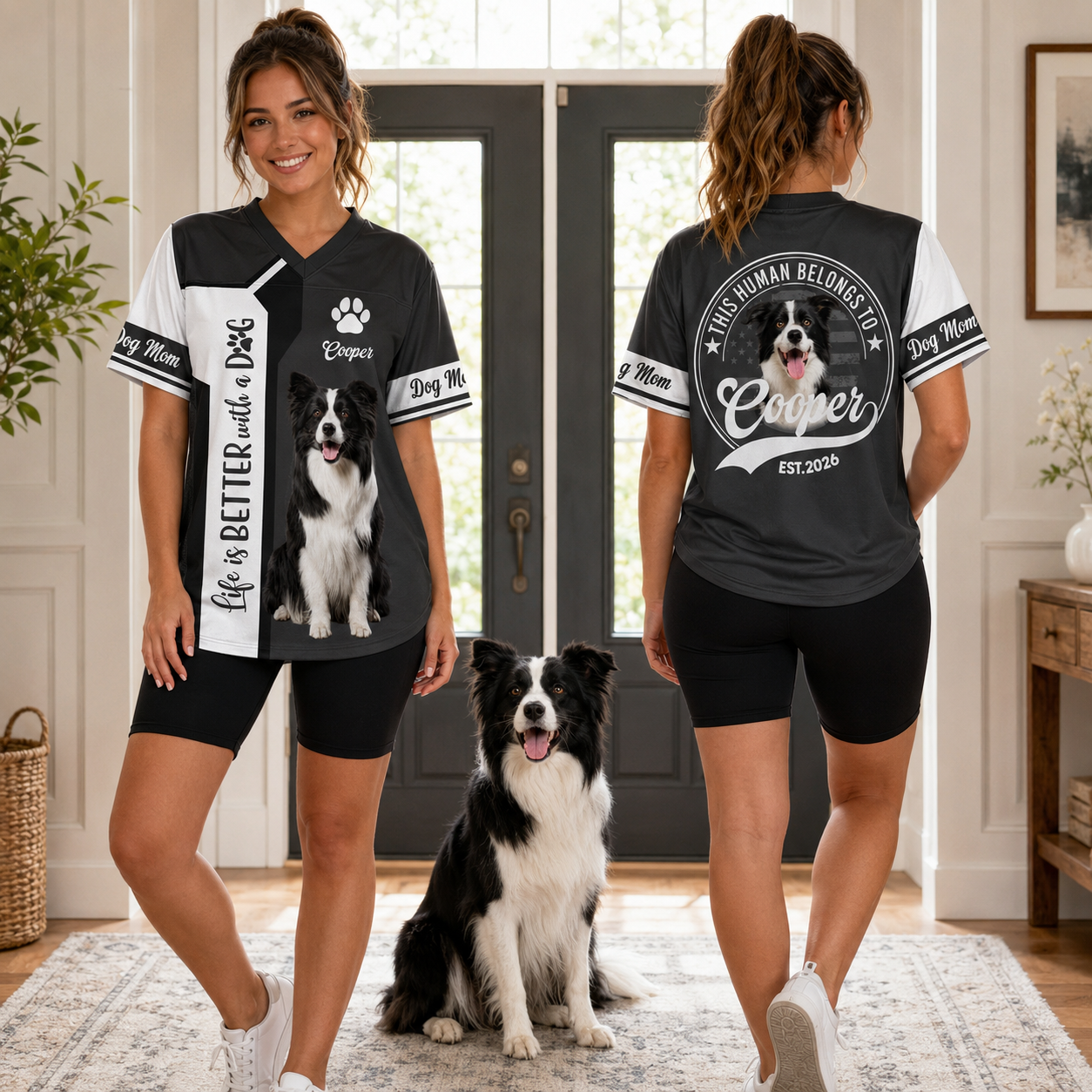 Custom Life Is Better With A Dog, Personalized Football Jersey Shirt, Gift For Dog Lover T1807 TH23
