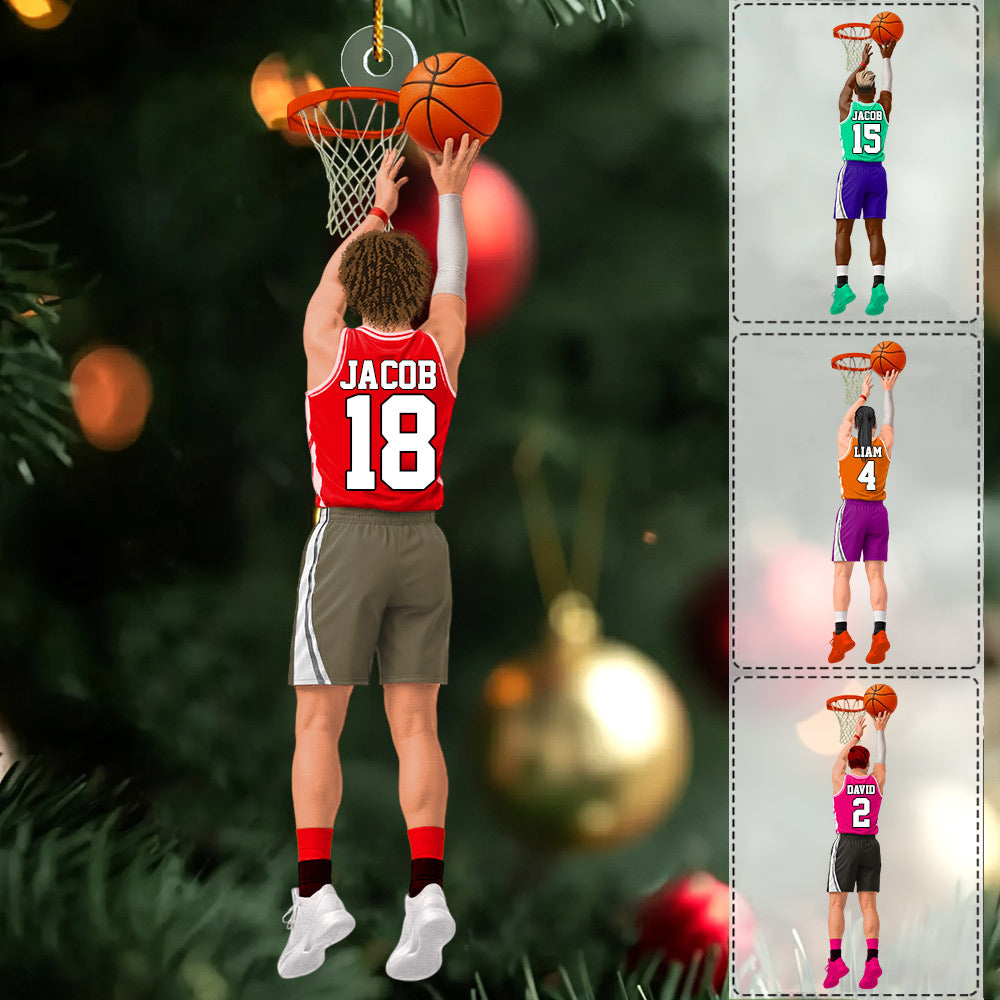 Personalized Basketball Boy Player Acrylic Ornament - Gift For Basketball Lovers Li29